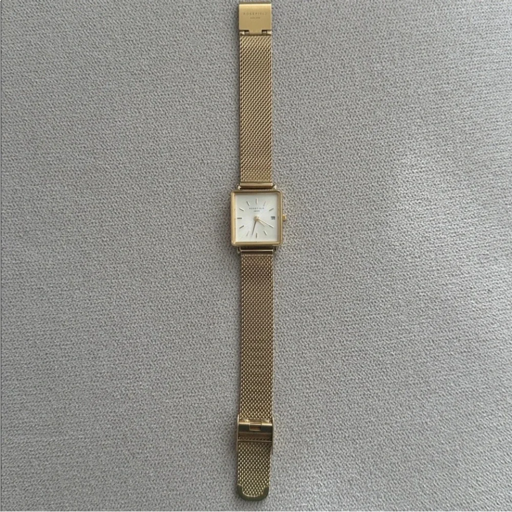 Rosefield Gold Mesh Boxy Watch - Picture 4 of 12